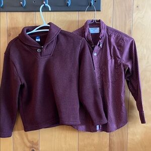 Old Navy Kids Maroon Pullover and Shirt Set